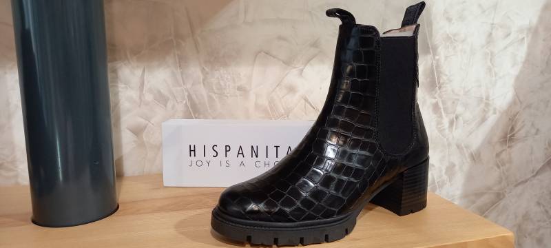 bottine en croco noir HISPANITAS à LIBOURNE