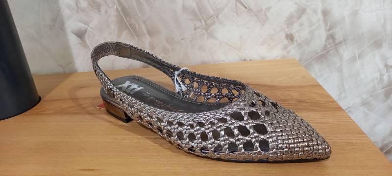 ballerine ouverte tressée argentée à libourne