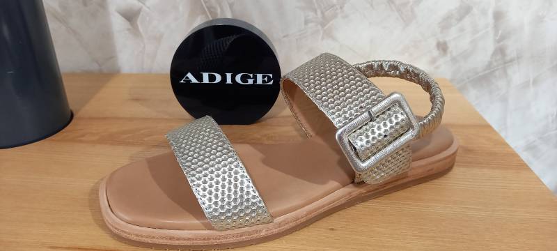 SANDALE  CUIR TRESSE ARGENTE A LIBOURNE