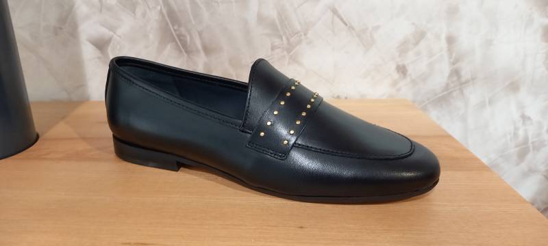 mocassin plat en cuir noir jb martin à libourne