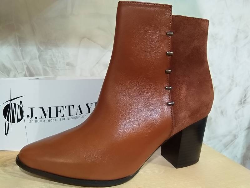bottine camel en cuir pour femme à LIBOURNE